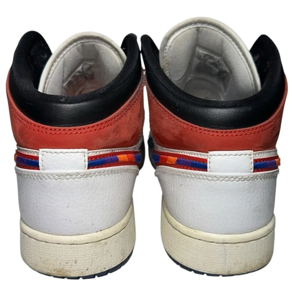 Nike Boys Size 5.5 Red White Blue Air Jordan 1 Mid SE Basketball Shoes Sneakers